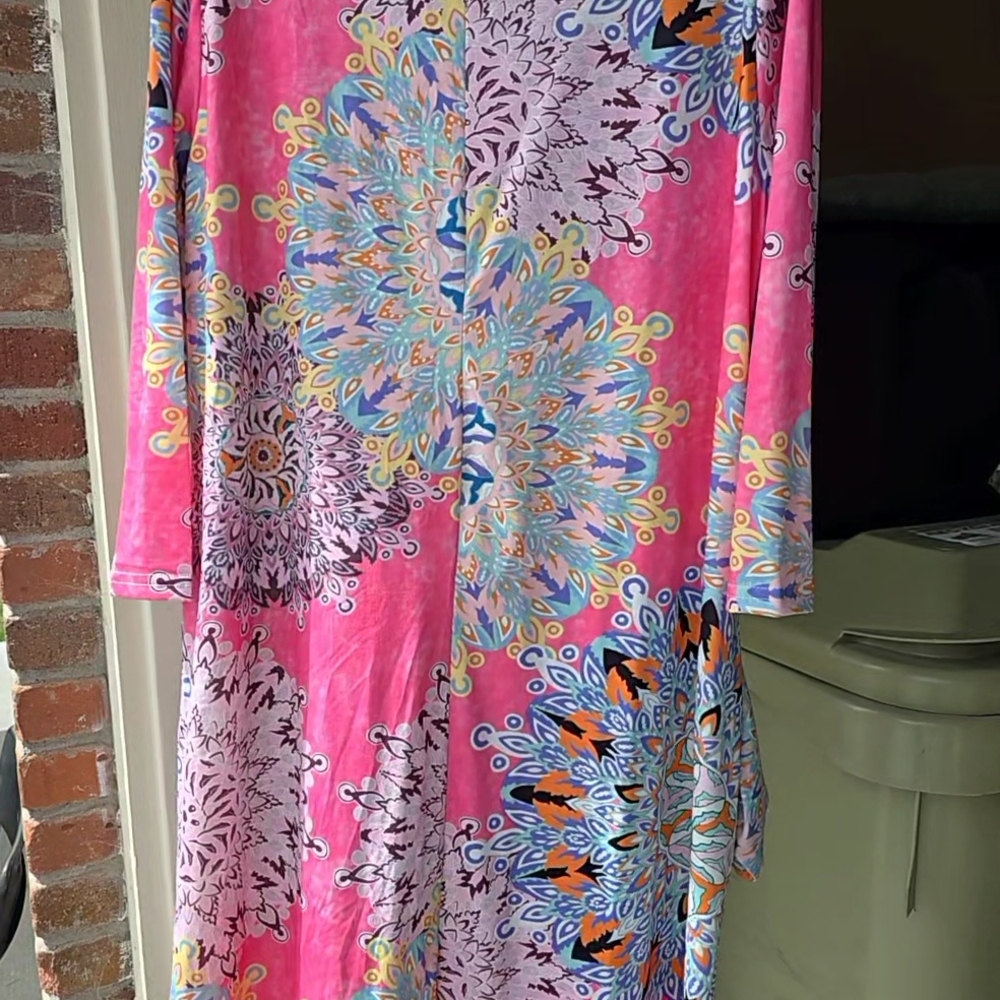 Basicon Pink and Blue Long Sleeve Sundress